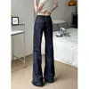 Jeans azul oscuro microbota no ajustados para mujer, nueva llegada de primavera, talla grande, gordos, cintura alta, elásticos, ajustados, pantalón de herradura