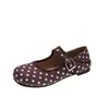 Zapatos planos bajos retro para mujer, nuevos zapatos Mary Jane estilo coreano para primavera-verano 2026 con correas, adecuados para combinar con faldas, zapatos de abuela