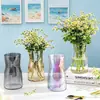 Jarrón pequeño de cristal transparente estilo ins creativo nórdico para flores hidropónicas y secas, adorno de decoración del hogar para la sala de estar
