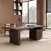 Escritorio Minimalista de Madera Maciza Estilo Italiano, Mesa de Trabajo Larga, Doble Persona, Lujo Ligero, Moderno, Pequeño Apartamento, Estudio, Hogar, Computadora, Oficina