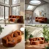 Sofá de Tela Plegable de Forma Irregular, Empaquetado al Vacío Comprimido Transfronterizo, Sofá Plegable de Diseñador para Sala de Estar Minimalista Moderno