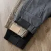 Estação Europeia 2025 Primavera/Verão Bolso Reto Sarja Cinco Bolsos cinza escuro Modelo Algodão Masculino Pequeno Reto Calças Casuais