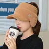 Gorro de punto de poliéster y lana con visera de pato, protección para los oídos de invierno, moda para mujer, protección contra el frío para ciclismo