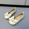 Zapatos de abuela de cuero suave con suela blanda, zapatos individuales para mujer, zapatos ligeros con lazo, zapatos de mamá planos y bajos sin cordones que combinan con todo.
