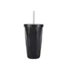 Vaso con popote Diamond 500ml de acero inoxidable 304 aislado para café, té con leche, estilo Diamond ins simple