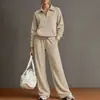 Conjunto Casual de Otoño para Mujer Estilo Perezoso de Color Sólido Diario Transfronterizo Europeo y Americano Versátil Nuevo Conjunto 2026 Blanco