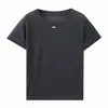 Top liso de gola redonda, respirável e refrescante, combinado com saia feminina, blusa de tricô de manga curta primavera-verão, top de tricô casual, básico