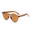 Nuevas gafas de sol transparentes de moda estilo coreano 2021 para hombres y mujeres, sin montura, redondas, adelgazantes para la cara
