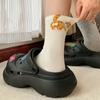 Calcetines Lindos de Huevo de Gato para Mujer, Calcetines de Media Pantorrilla para Primavera y Otoño, Patrón Estéreo de Dibujos Animados, Medias Divertidas con Estilo e Interesantes para Verano