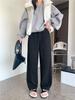 Pantalones Anchos de Lana Gruesa con Forro de Polar para Mujer, Otoño e Invierno, de Cintura Alta, Cálidos, Holgados, Adelgazantes, Rectos Estrechos, Largos