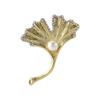 Broche nuevo de oreja de trigo dorada y hoja de ginkgo europeo y americano, pin para solapa de traje de suéter, pin decorativo de lujo avanzado, pin exquisito