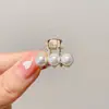 Presilha Pequena de Metal Retro Francesa com Strass Pérola para Rabo de Cavalo Alto Grampo de Cabelo Grampo de Cabelo High Sense Presilha de Tubarão Acessório de Cabeça Presilha Lateral