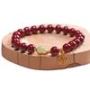 Novo Bracelete Feminino Imitação de Cinábrio, Boa Sorte, Boa Sorte, Seguro e Auspicioso no Ano de Nascimento, Contas Retrô e Elegantes