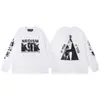 Melancolía Rico Segunda Generación Erd Boceto Graffiti Transfronterizo Nueva Moda Urbana Marca Casual Holgada Camiseta de Manga Larga con Estampado para Otoño