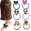 Tocado de cabeza de Mickey simple de estilo coreano, cuerda para el cabello, cuerda para el cabello con nudo multicolor, cuerda para el cabello creativa de dibujos animados, cuerda para el cabello simple