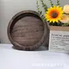 Suprimentos para Suporte de Vela Perfumada de Madeira Country Americano Bandeja Redonda para Casa Decoração Retrô Bandeja de Exibição e Armazenamento