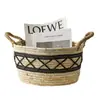 Cesta de Almacenamiento de Ratán Personalizada Cesta de Almacenamiento de Cuerda de Maíz Sala de Estar Dormitorio B&B Decorativa de Gran Capacidad Cesta de Lavandería