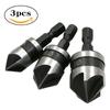 Chanfrador de cinco lâminas para carpintaria 3 peças alça hexagonal transfronteiriça 90 aço carbono preto chanfrado faca 12mm16mm19mm