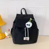 Mochila Nueva Estilo para Niñas de Jardín de Infancia, Mochila Elegante de Color Sólido con Tapa Plegable y Cierre de Cordón, Mochila Pequeña Informal para Salidas, Transfronterizo
