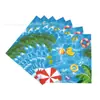 Festa Temática de Férias de Verão Tropical na Praia Transfronteiriça Louça de Mesa Copos de Papel para Jantar Guardanapos de Papel Conjunto de Pratos de Papel Descartáveis