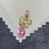 Pulsera de Cristal con Perlas de Zirconia de Alta Retención de Color con Colgante de Gota de Agua y Lazo Accesorios para Joyería DIY Perlas