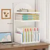 Soporte de escritorio para libros, estante de almacenamiento para sala de estudio, estante para almacenamiento y lectura de libros en escritorio de estudiante, estante para archivos de oficina, estantería simple