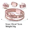 Nuevo Pulsera Magnética de Múltiples Capas para Mujer de Amazon Europea y Americana Pulsera Tejida de Cuero de Aleación Joyería de Comercio Exterior