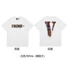Nova camiseta VLONE JERRY Big V Smoke reflexiva solta de manga curta com flor de cerejeira para homens e mulheres, camiseta de casal de marca de rua, verão