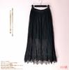 Falda Nueva de Verano 2024 Dongdaemun Falda Delgada de Malla de Gasa Sexy Transparente a Cuadros que Cubre la Cadera Larga