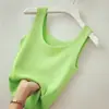 Verão fio de seda gelada regata justo sem mangas colete versátil estilo coreano roupa íntima modeladora cor sólida top camisa de base