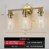 Transfronterizo Amazon retro industrial americano espejo faro E26 cubierta de vidrio baño 3-cabezas lámpara de pared sin