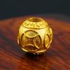 Moneda de oro de 24 quilates bañada en latón, redonda, sólida, 3D, con forma de arena dorada, accesorios para pulseras DIY