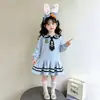 Vestido estilo preppy para niña, colección primavera/otoño 2026, ropa nueva para niños, elegante vestido plisado para bebés, atuendo de otoño