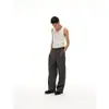 Pantalones de Hombre con Botones Ouswe Estilo Americano Marca de Moda Plisados Sueltos Rectos Pantalones de Vestir Casuales con Efecto de Caída Pantalones Largos Rk222