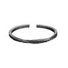 Pulsera vintage de ratán negro para hombre, moderna y distintiva pulsera abierta con anillo Mobius negro, pulsera sólida para hombre.