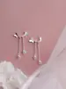 Pendientes de borla de mariposa lindos de plata de ley 925, estilo coreano, diseño simple y único, pendientes exquisitos para mujer