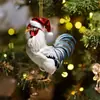 Navidad 2D Acrílico Dibujos Animados Gallo Colgante Árbol de Navidad Colgante Decorativo Lindo Transfronterizo
