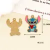 Dibujos Animados Stitch Accesorios para Joyería DIY Colgante de Aleación con Goteo de Aceite Llavero Cadena para Teléfono Móvil Colgante de Collar Colgante