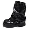 Botines retro de tobillo apilado para mujer, nuevo estilo otoño e invierno 2026, versátiles botines estilo Martin marrones de tacón grueso estilo británico que aumentan la altura