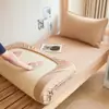 Nuevo modelo 2026 sábana acolchada de algodón 100% teñido en hilo de algodón lavado para dormitorio de estudiante, funda de colchón de una pieza