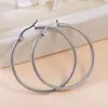 Pendientes de aro grandes redondos simples de estrella popular coreana acero inoxidable para mujer europeos y americanos exagerados geométricos joyería de oreja al por mayor