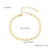 Pulsera de Cadena Geométrica Elegante Simple de Moda Acero Inoxidable Chapado en Oro de 18K Pulsera para Dama Universal para Todas las Estaciones