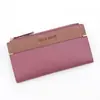 Carteira Feminina Longa Couro Cor Sólida Moda Carteira Porta-Moedas Clutch Porta-Cartões Bolsa de Armazenamento