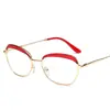 Nuevo Marco de Metal Espejo Plano Marco de Ceja Artístico Retro para Miopía Marco de Ojos para Hombres y Mujeres Gafas Anti-luz Azul