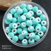 Contas Cerâmicas Coloridas com Furo Grande de 6mm Contas para Pulseiras DIY Contas Cerâmicas Esmaltadas Monocromáticas Contas Soltas Acessórios de Joalheria para Pulseiras