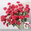 Rosas de Creme Simuladas de 3 Cabeças, Decoração de Fundo para Casamento, Arranjo de Flores para Guia de Estrada, Flores de Seda Estilo Europeu para Casamento, Flores Artificiais