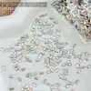 Decoraciones coloridas para uñas tipo mini rectángulo de circón, pedrería brillante en forma de cruz, decoraciones largas para uñas con fondo plano biselado