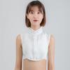 Camisa combinable, ropa académica, cuello falso, para niños, estilo coreano, cuello redondo puntiagudo, cuello decorativo de gasa blanca, primavera y otoño
