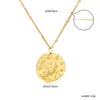 Collares de Doce Constelaciones Europeos y Americanos Transfronterizos Más Vendidos para Mujer, Cadena de Clip Redonda Irregular de Moda y Sencilla, Colgante, Joyería