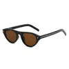 Gafas de Sol Ovaladas Clásicas de Marco Estrecho Transfronterizas para Mujer, de Moda con Detalles de Remaches, Protección UV Simple, Adecuadas para Viajar, Gafas de Sol de Plástico